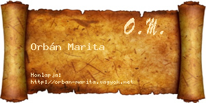 Orbán Marita névjegykártya