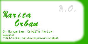 marita orban business card